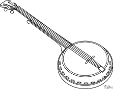 banjo Páginas Para Colorir Para Imprimir